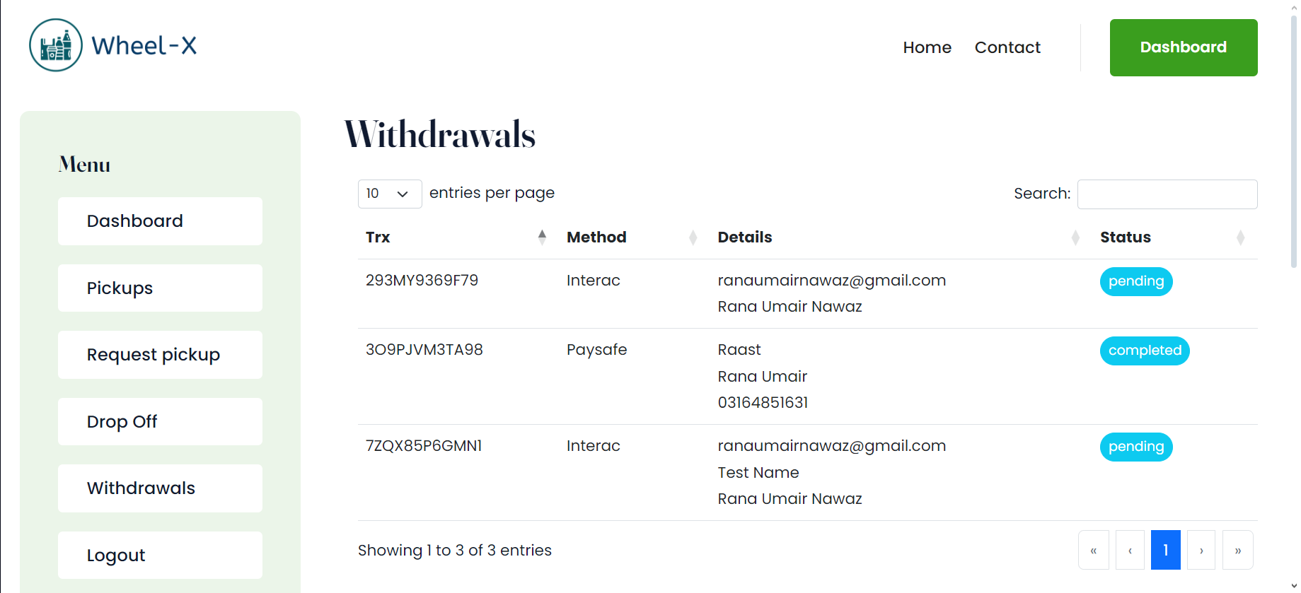 WheelX - Recycle Website